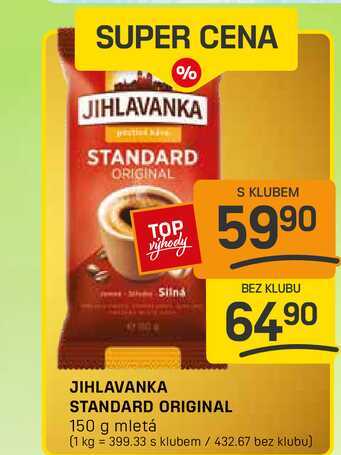 JIHLAVANKA STANDARD ORIGINAL 150 g mletá