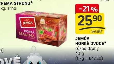 JEMČA HORKÉ OVOCE různé druhy 40 g