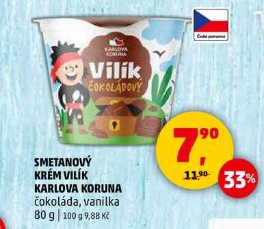 SMETANOVÝ KRÉM VILÍK KARLOVA KORUNA, 80 g