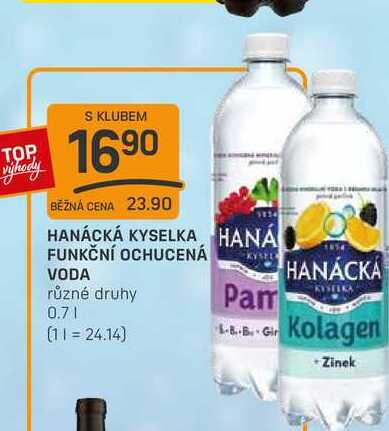 HANÁCKÁ KYSELKA FUNKČNÍ OCHUCENÁ VODA různé druhy 0,7l