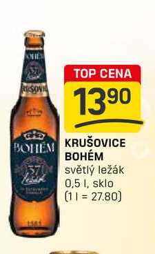 KRUŠOVICE BOHÉM světlý ležák 0,5l