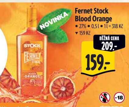 Fernet Stock Blood Orange, 0,5 l