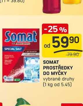 SOMAT PROSTŘEDKY DO MYČKY vybrané druhy