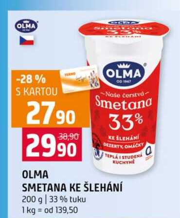 OLMA SMETANA KE ŠLEHÁNÍ 200 g