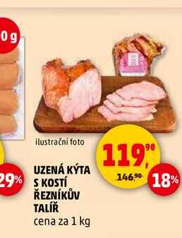 UZENÁ KÝTA S KOSTÍ ŘEZNÍKŮV TALÍŘ, 1 kg