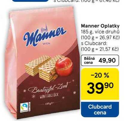 Manner Oplatky, 185 g, více druhů  