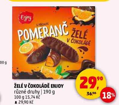 ŽELÉ V ČOKOLÁDĚ ENJOY, 190 g