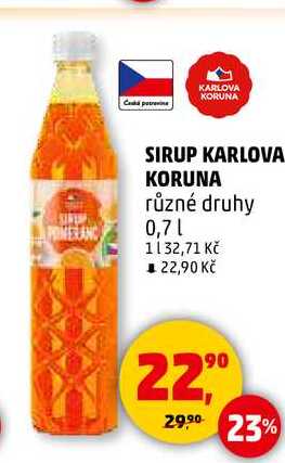 SIRUP KARLOVA KORUNA, 0,7 l