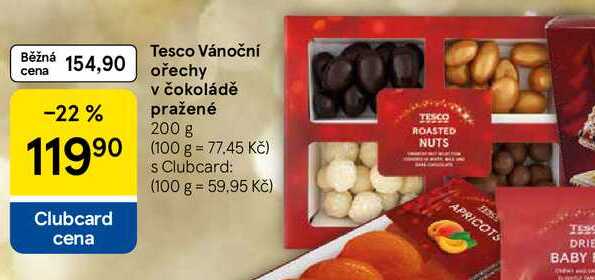 Tesco Vánoční ořechy v čokoládě pražené, 200 g