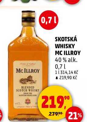 SKOTSKÁ WHISKY MC ILLROY, 0,7 l