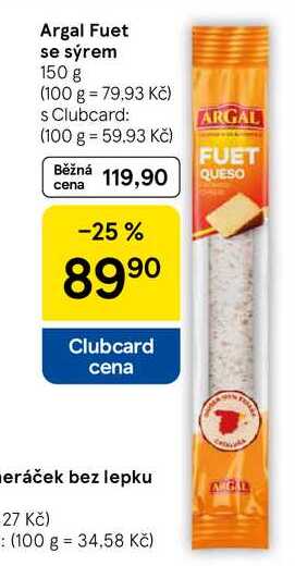 Argal Fuet se sýrem, 150 g