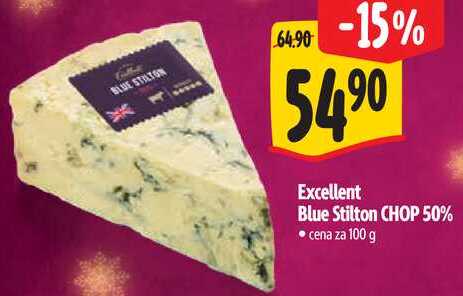 Excellent Blue Stilton CHOP 50%, cena za 100 g