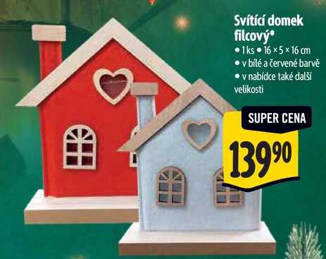 Svítící domek filcový