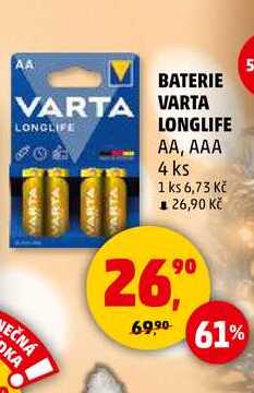 BATERIE VARTA LONGLIFE AA, AAA, 4 ks 