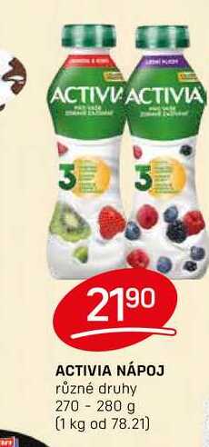 ACTIVIA NÁPOJ různé druhy 270-280 g