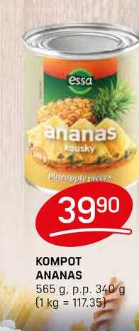 KOMPOT ANANAS 565 g. p.p. 340 g
