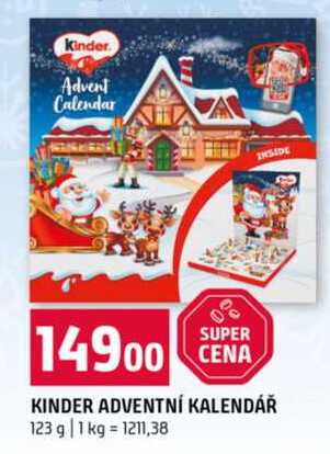 KINDER ADVENTNÍ KALENDÁŘ 123 g