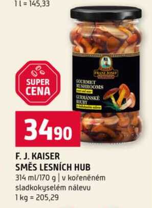 F. J. KAISER SMĚS LESNÍCH HUB 314 ml/170 g
