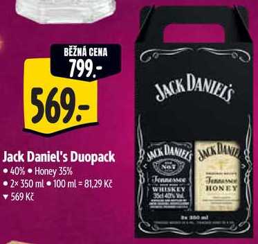Jack Daniel's Duopack, 2x 350 ml