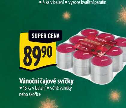 Vánoční čajové svíčky 18 ks