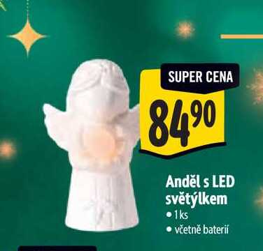   Anděl s LED světýlkem  1ks 