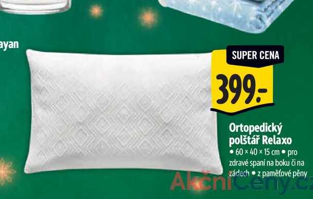 Ortopedický polštář Relaxo 60 × 40 × 15 cm