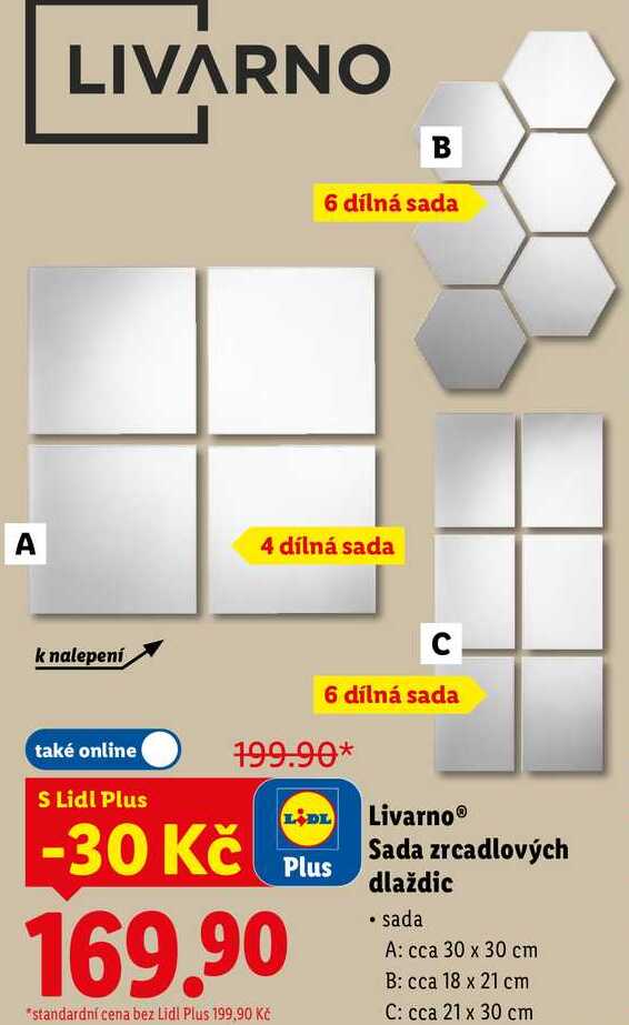 Livarno Sada zrcadlových dlaždic