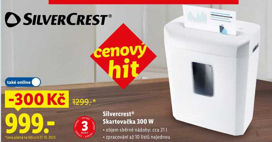 Silvercrest Skartovačka 300 W