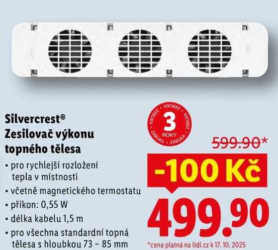 Silvercrest Zesilovač výkonu topného tělesa