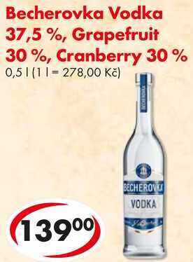Becherovka Vodka 37,5 %, Grapefruit 30%, Cranberry 30%, 0,5 l