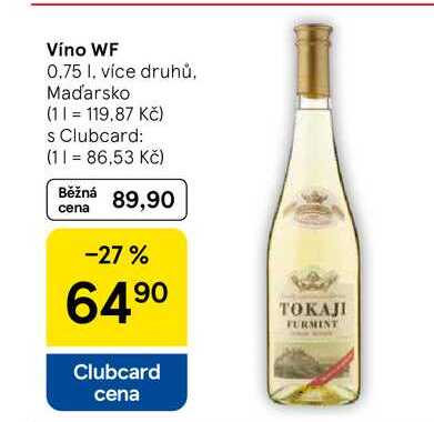 Víno WF, 0.75 l