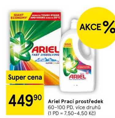 Ariel Prací prostředek, 60-100 PD, více druhů