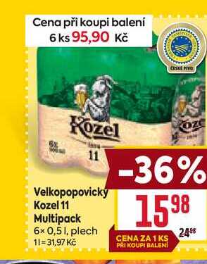 Velkopopovický Kozel 11 Multipack 6× 0,5l, plech