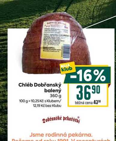 Chléb Dobřanský balený 360 g