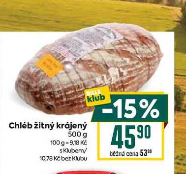 Chléb žitný krájený 500 g