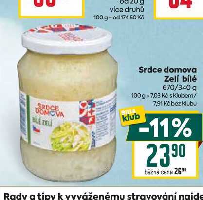 Srdce domova Zelí bílé 670/340 g 