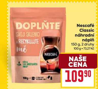 Nescafé Classic náhradní náplň 150 g