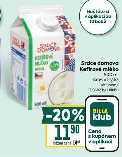 Srdce domova Kefírové mléko 500 ml