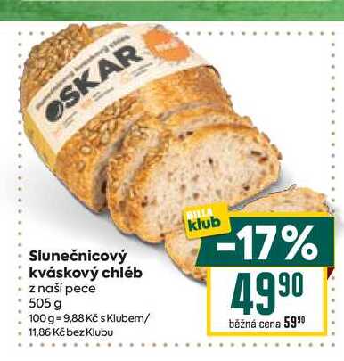 Slunečnicový kváskový chléb z naší pece 505 g