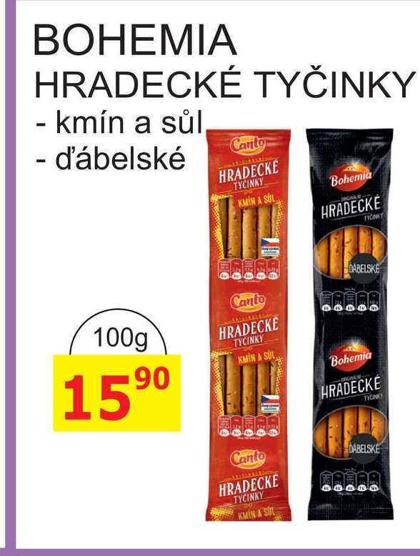 BOHEMIA HRADECKÉ TYČINKY 100g