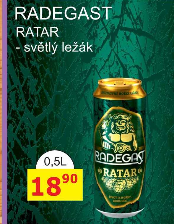 RADEGAST RATAR světlý ležák 0,5l plech