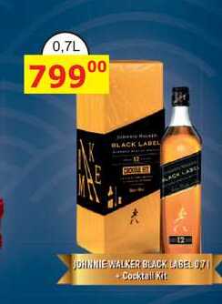 JOHNNIE WALKER BLACK LABEL 0,7l + Cocktail Kit