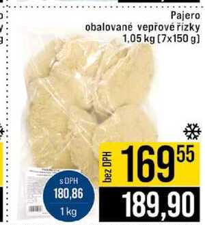 Pajero obalované vepřové řízky (7x150 g) 1,05 kg