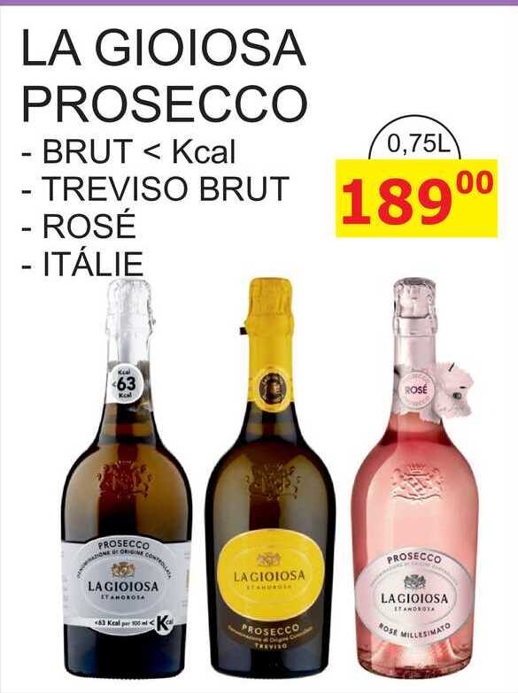 LA GIOIOSA PROSECCO - BRUT < Kcal 0,75L