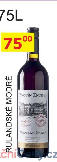 ZNOVÍN ZNOJMO RULANDSKÉ MODRÉ 0,75l