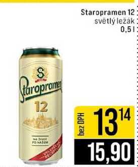Staropramen 12 světlý ležák plech 0,5 l