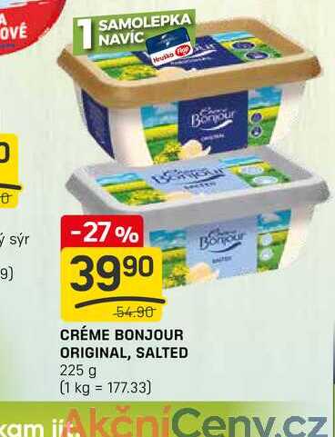 CRÉME BONJOUR ORIGINAL, SALTED 225 g