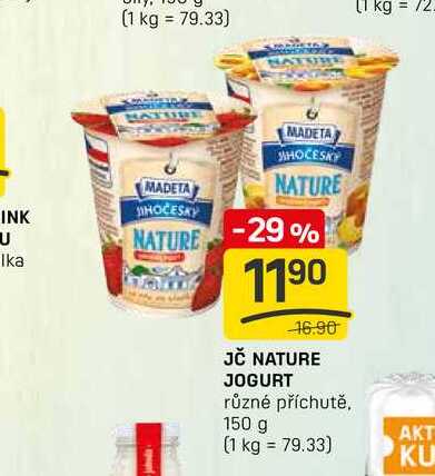 JČ NATURE JOGURT různé příchutě 150 g