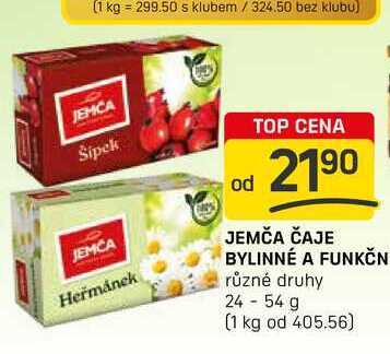 JEMČA ČAJE BYLINNÉ A FUNKČN různé druhy 24-54 g