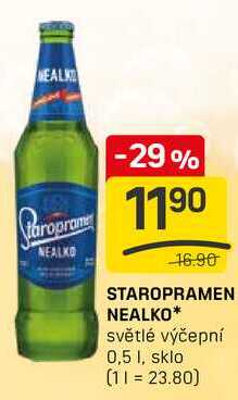 STAROPRAMEN NEALKO světlé výčepní 0,5l
